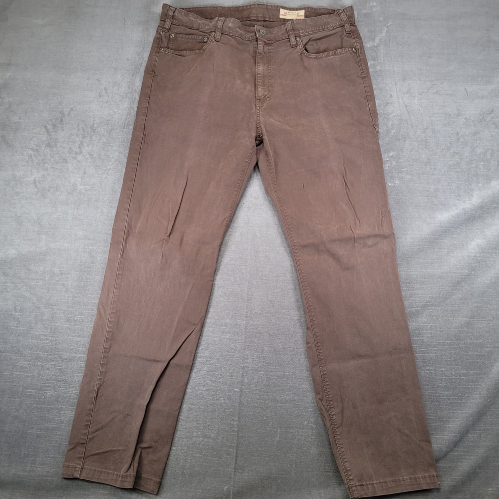 Orvis Mens Actual Sz 36x31 Brown Five Pocket Stretch Twill Pants Straight Leg